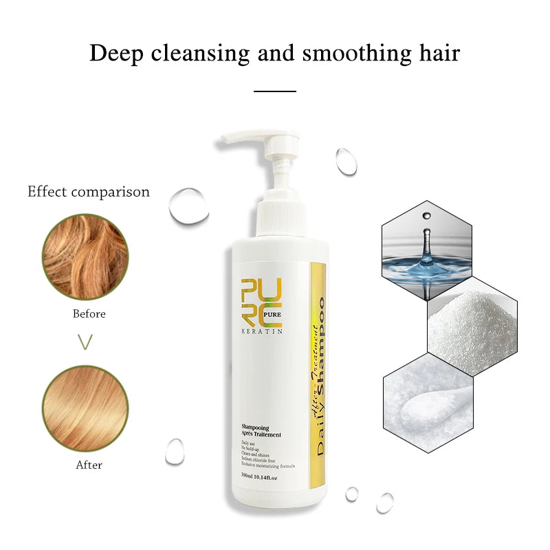 PURC Hair Purifying Shampoo & Conditioner - Keratin Treatment for Straightening & Smoothing