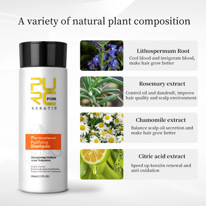 PURC Hair Purifying Shampoo & Conditioner - Keratin Treatment for Straightening & Smoothing