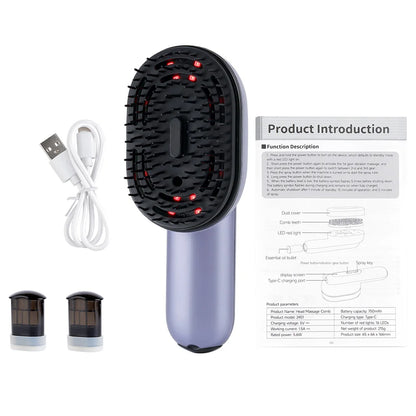 3-in-1 Hair Care Spray Massage Comb - Vibrating Scalp Massager & Oil Applicator Brush