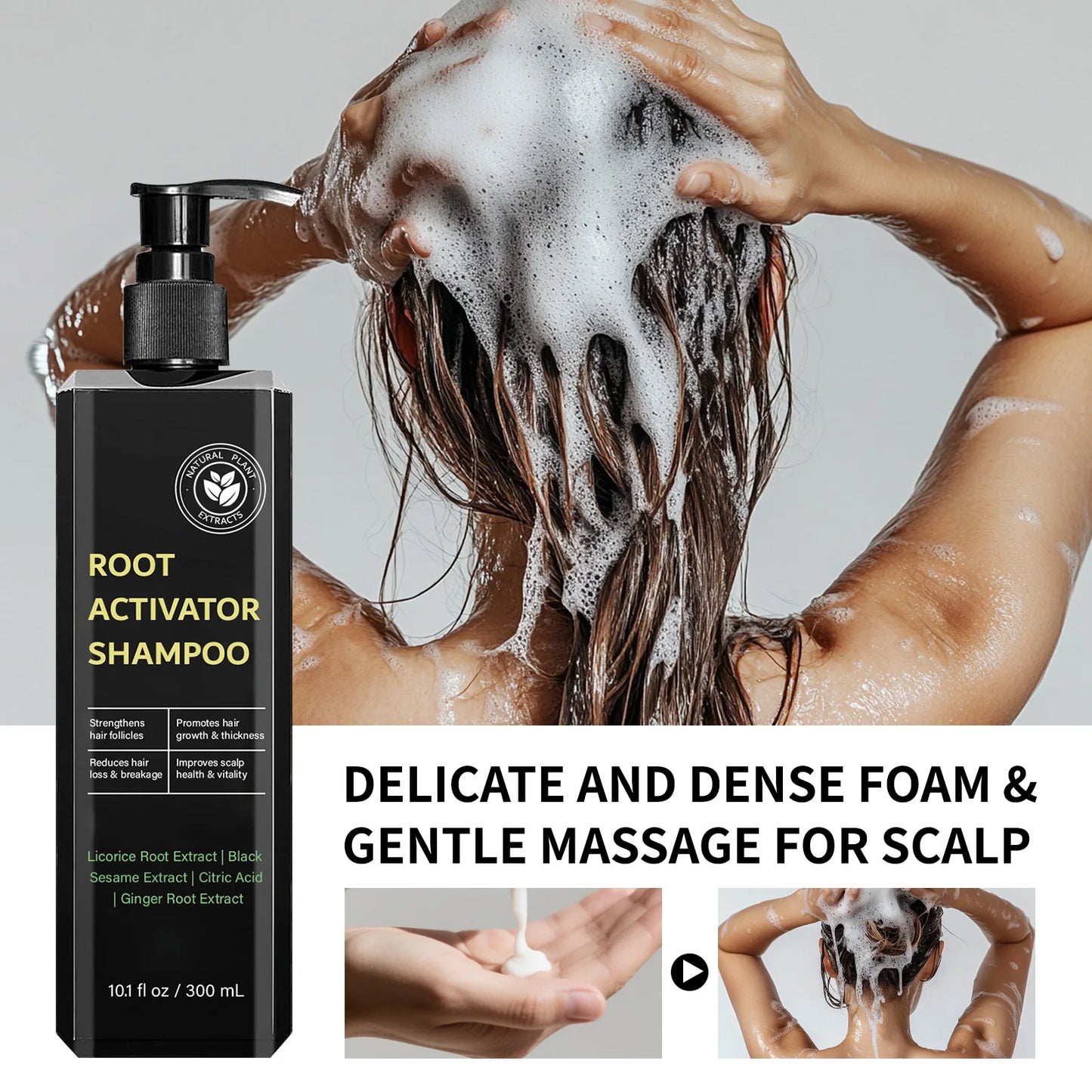 Hair Root Activator Shampoo 300ml - Nourish Roots, Strengthen Follicles & Promote Growth