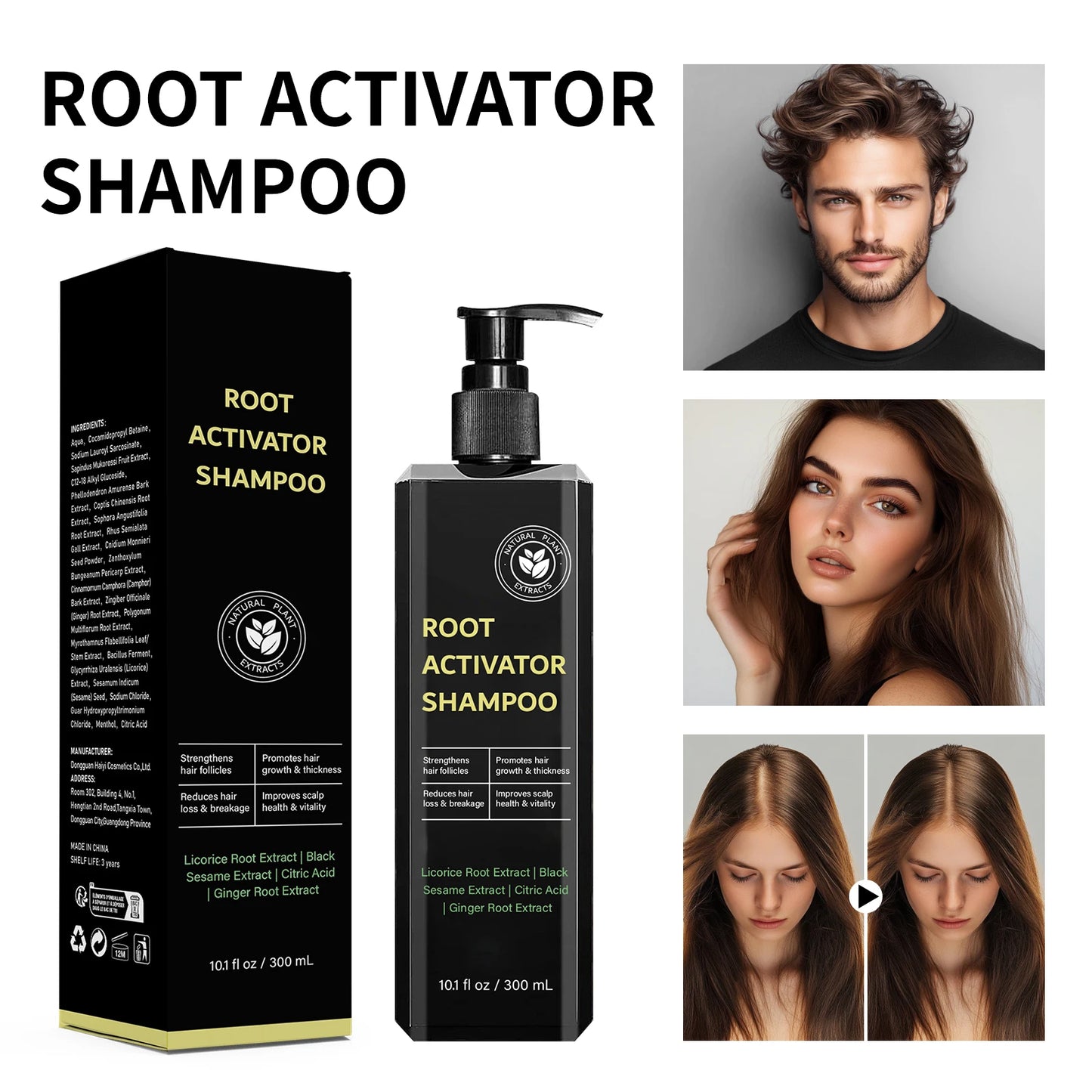 Hair Root Activator Shampoo 300ml - Nourish Roots, Strengthen Follicles & Promote Growth
