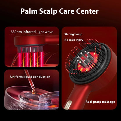 Electric Scalp Vibration Massage Comb Infrared Head Knead Massager Red Light Hair Growth Liquid Oil Applicator Anti-Hair Loss
