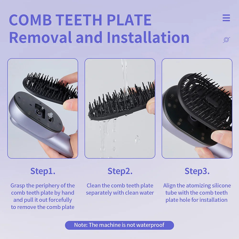 3-in-1 Hair Care Spray Massage Comb - Vibrating Scalp Massager & Oil Applicator Brush