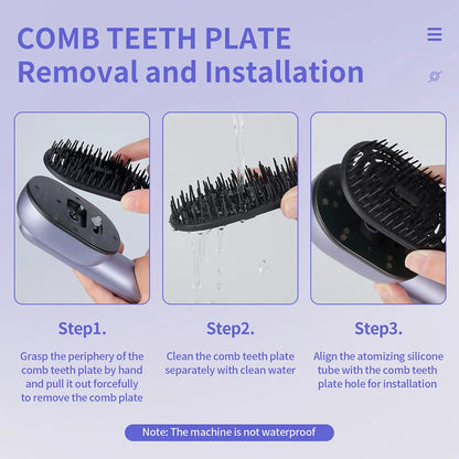 3-in-1 Hair Care Spray Massage Comb - Vibrating Scalp Massager & Oil Applicator Brush