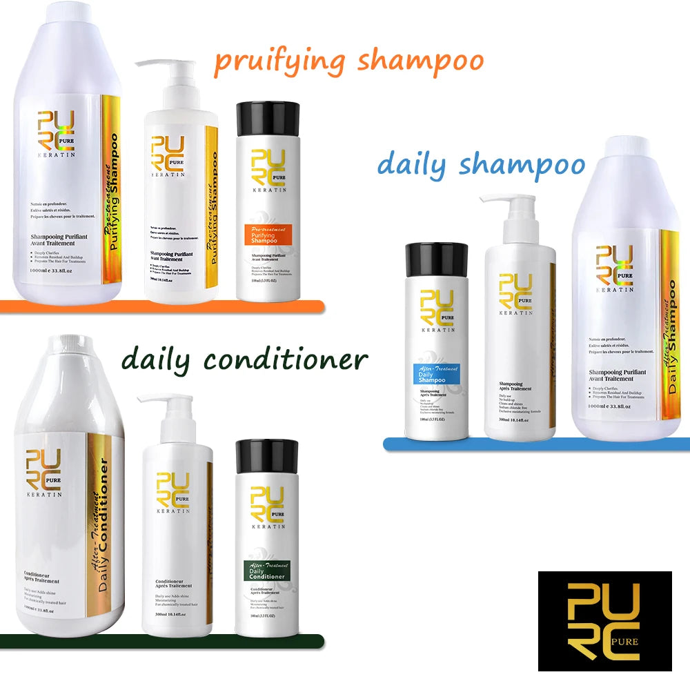 PURC Hair Purifying Shampoo & Conditioner - Keratin Treatment for Straightening & Smoothing