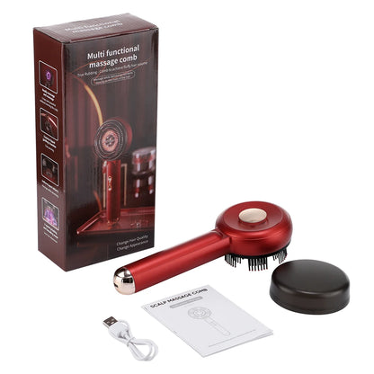 Electric Scalp Vibration Massage Comb Infrared Head Knead Massager Red Light Hair Growth Liquid Oil Applicator Anti-Hair Loss