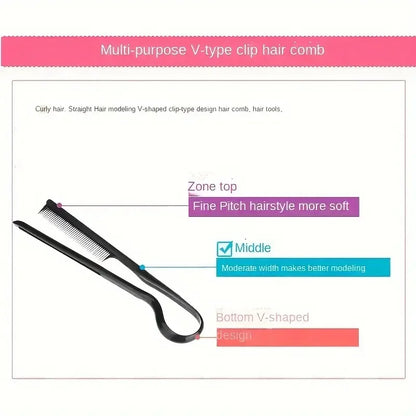 V-Comb Hair Straightening Tool - Professional Finishing Splint Comb for Messy Hair & Wigs