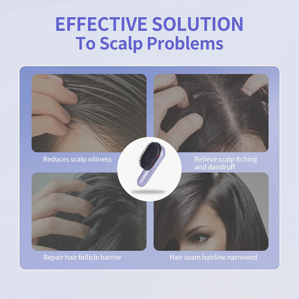 3-in-1 Hair Care Spray Massage Comb - Vibrating Scalp Massager & Oil Applicator Brush
