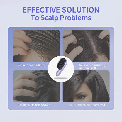 3-in-1 Hair Care Spray Massage Comb - Vibrating Scalp Massager & Oil Applicator Brush
