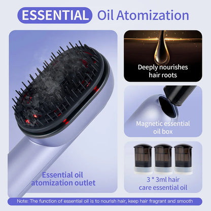 3-in-1 Hair Care Spray Massage Comb - Vibrating Scalp Massager & Oil Applicator Brush