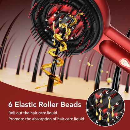 Electric Scalp Vibration Massage Comb Infrared Head Knead Massager Red Light Hair Growth Liquid Oil Applicator Anti-Hair Loss