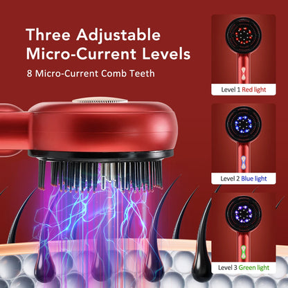 Electric Scalp Vibration Massage Comb Infrared Head Knead Massager Red Light Hair Growth Liquid Oil Applicator Anti-Hair Loss