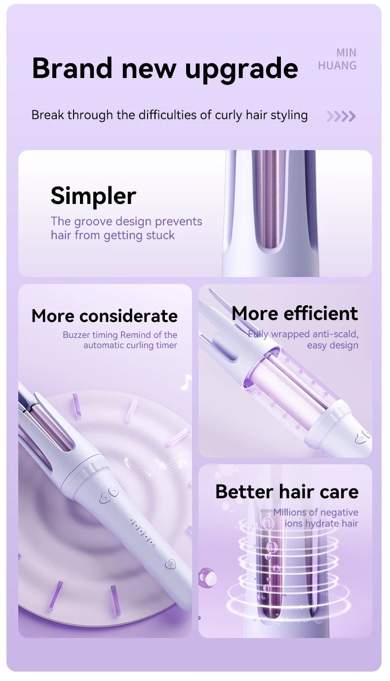Professional Hair Curling Iron 32mm - Ceramic Curler Wand for Salon-Quality Curls & Waves
