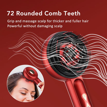 Electric Scalp Massager Comb Hair Growth Therapy Micro-Current Red & Blue Light Anti-Hair Loss Treatment Oil Applicator