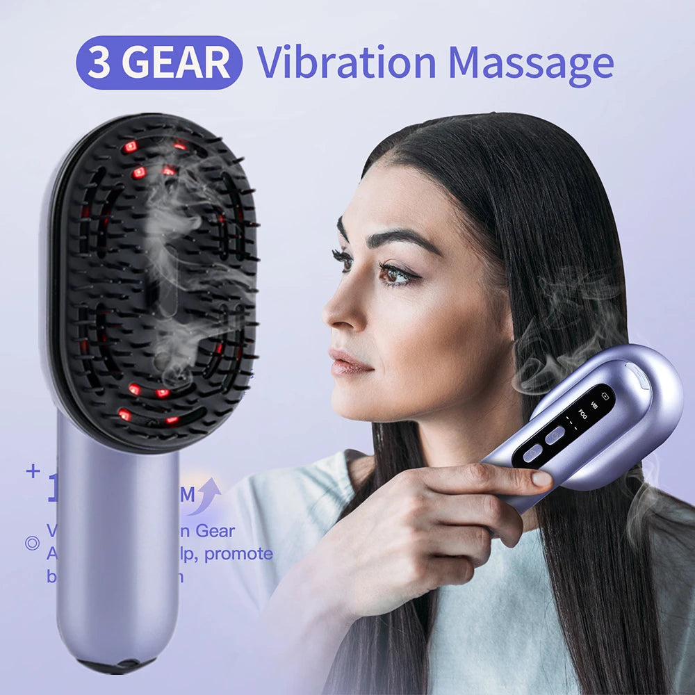 3-in-1 Hair Care Spray Massage Comb - Vibrating Scalp Massager & Oil Applicator Brush