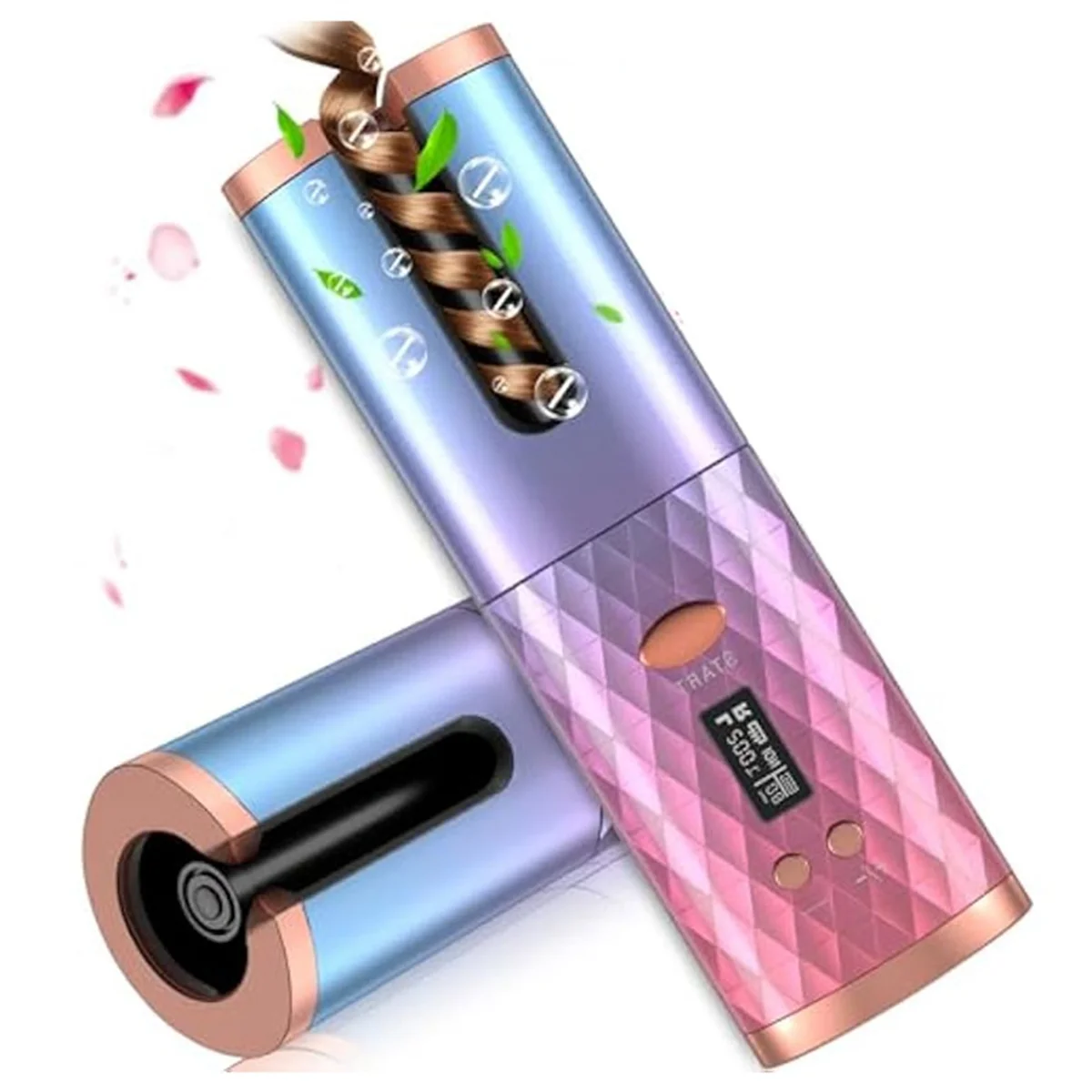 Automatic Cordless Hair Curler - Portable Rotating Curling Wand with Auto Shut-Off