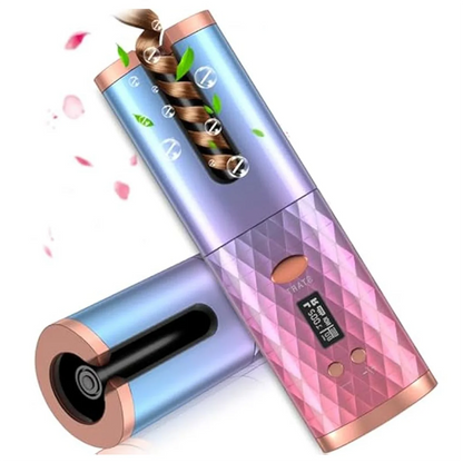 Automatic Cordless Hair Curler - Portable Rotating Curling Wand with Auto Shut-Off