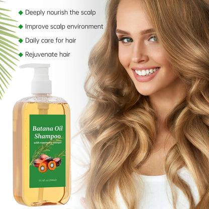 Hair Growth Shampoo 300ml - Batana Oil & Rosemary for Frizz Control, Breakage Prevention & Scalp Nourishment